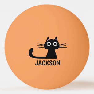 Quirky Kitty Personalised   Cool Black Cat Custom Ping Pong Ball