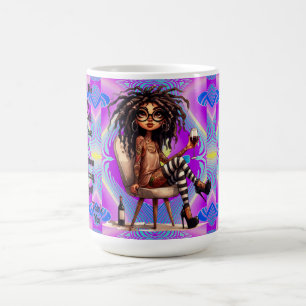 Quirky Lady Tattoos & Wine Light Mug