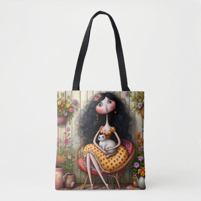 Quirky Lady Tote Bag (Front)