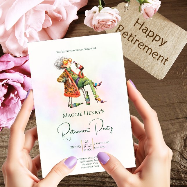 Quirky Lady's Retirement Party Invitation (Creator Uploaded)