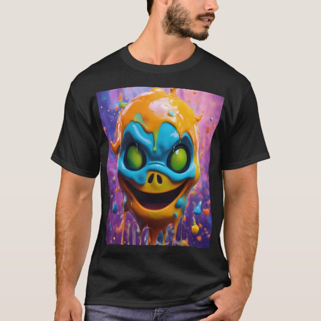  Quirky Liquid Ghost Portrait T-Shirt  (Front)