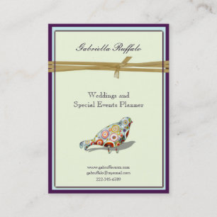 Quirky Little Colourful Artsy Bird Business Card