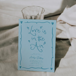 Quirky Love Is In the Air Bridal Shower Turquoise Invitation