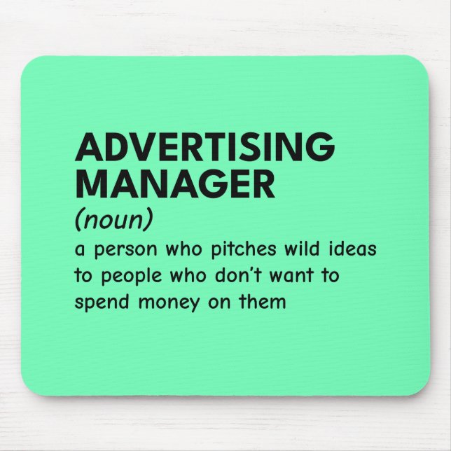Quirky Marketing Manager Definition Mouse Pad (Front)
