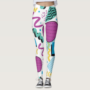 Quirky Memphis Pastel Design Leggings