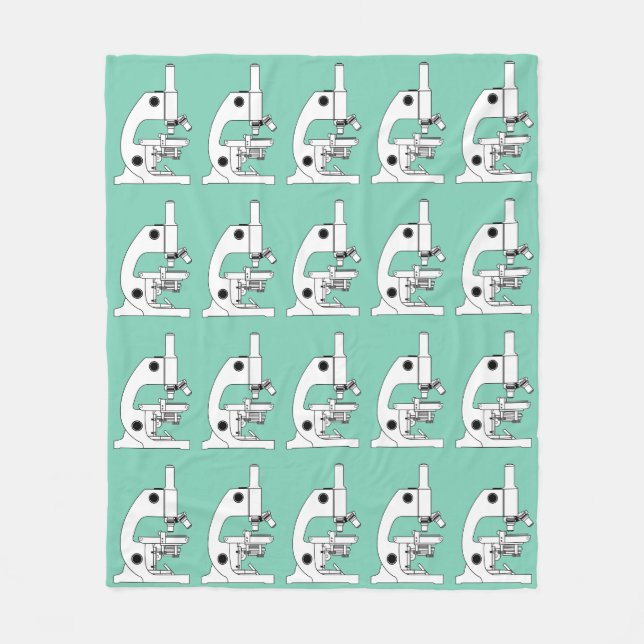 QUIRKY MICROSCOPE PATTERN FLEECE BLANKET (Front)