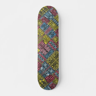 Quirky-Modern Bauhaus Geometric Pattern Skateboard