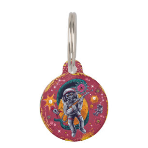 Quirky Monkeys in Space Pet Tag