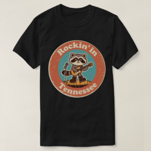 Quirky Musical Charm_ Tennessee Vintage Racoon T-Shirt
