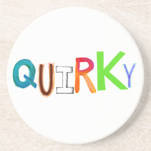 Quirky odd unusual unique fun colourful art word coaster