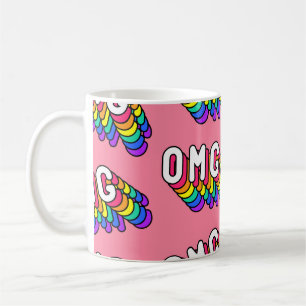 Quirky OMG Pink Comic Wallpaper Coffee Mug