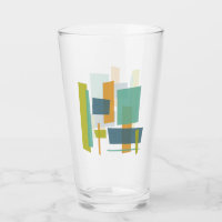 Quirky Orange Blue Green Rectangles Midcentury