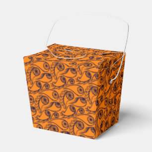 Quirky Paisley Eye Orange Pattern Spooky Halloween Favour Box