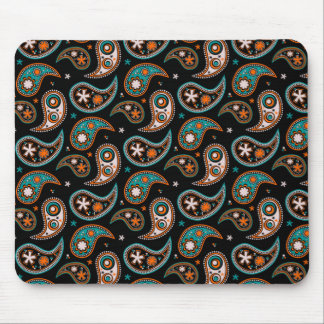 Quirky Paisley Turquoise and Orange Mouse Pad