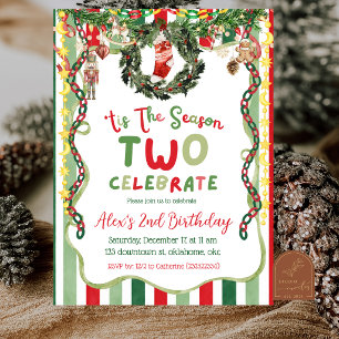 Quirky Party Chain Tis the season TWO celebrate Invitation