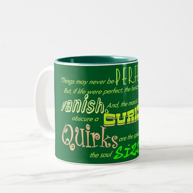 Quirky Perfecto  Two-Tone Coffee Mug (Front Left)