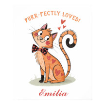 Quirky Playful Pet Cat- Cute Doodle Bowtie Kitten