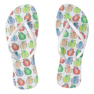 Quirky Pop Art Guinea Pig Colourful Pattern Thongs