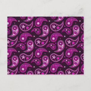 Quirky Purple Paisley Postcard