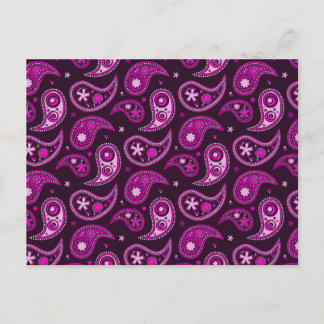 Quirky Purple Paisley Postcard