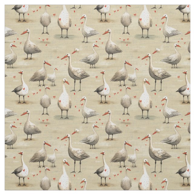 Quirky Quacks: Whimsy Geese Fabric (Swatch)