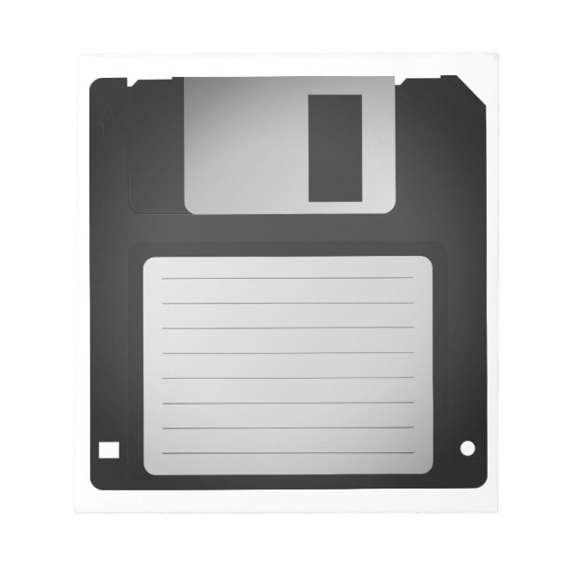 Quirky Retro Blank Floppy Disc Notepad (Front)