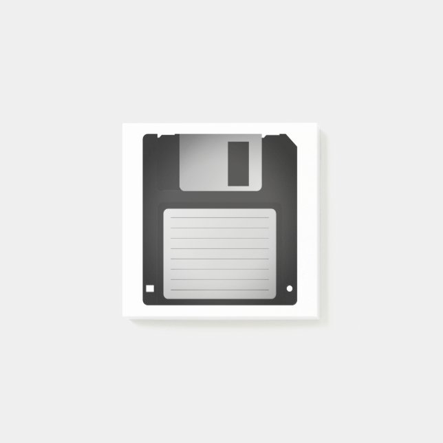 Quirky Retro Blank Floppy Disc Post-it Notes (Front)