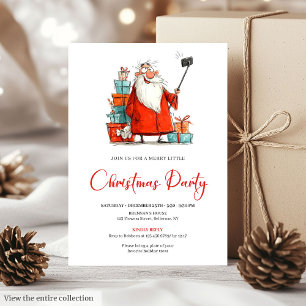 Quirky Santa Claus Editable Christmas Party Invite