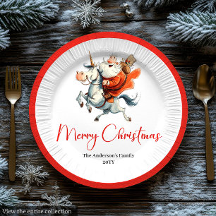 Quirky Santa Claus Funny Christmas Party Plates