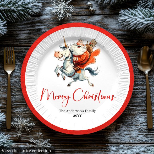 Quirky Santa Claus Funny Christmas Party Plates (Quirky Santa Claus Funny Christmas Party Plates)