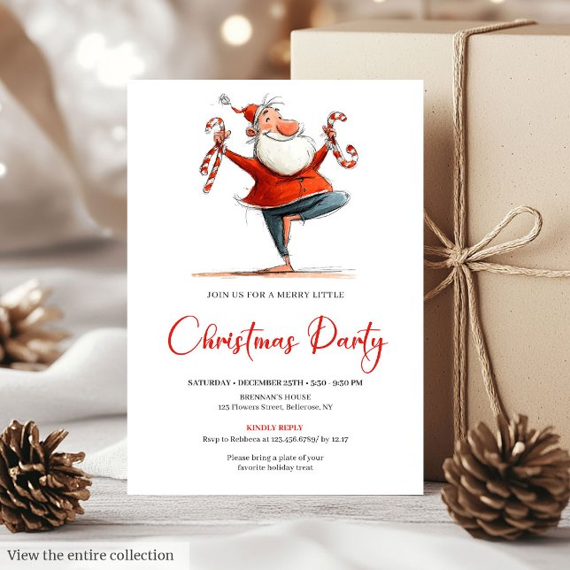 Quirky Santa Claus Funny Printable Party Invite (Quirky Santa Claus Funny Printable Party Invite)