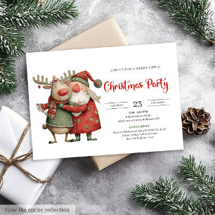 Quirky Santa Claus modern festive holiday invite