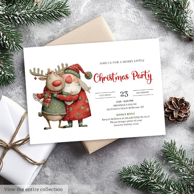 Quirky Santa Claus modern festive holiday invite (Quirky Santa Claus modern festive holiday invite)