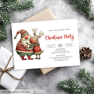 Quirky Santa Claus Watercolor Editable Kids Party  Invitation