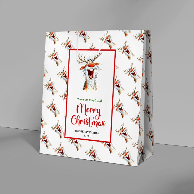Quirky Santa Claus watercolor festive gift bag  (Quirky Santa Claus watercolor festive gift bag design)