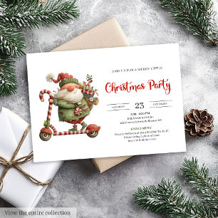 Quirky Santa Watercolor Scandinavian Party Invites