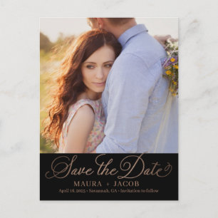 Quirky Script EDITABLE COLOR Save The Date Postcard