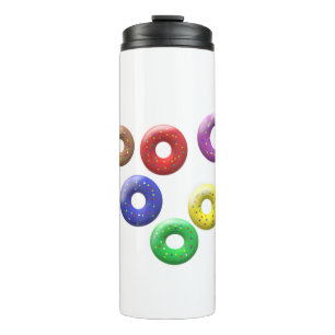 Quirky spotted donut shapes thermal tumbler