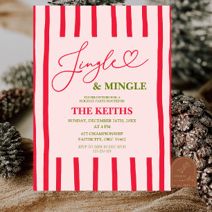 Quirky Stripes Modern Christmas Party Invitation