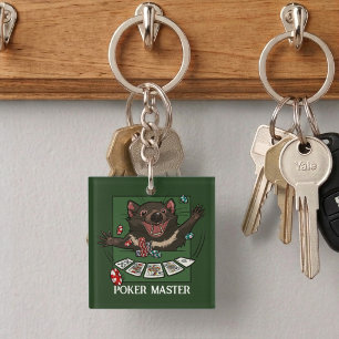 Quirky Tasmanian Devil Character Poker Cartoon Key Ring