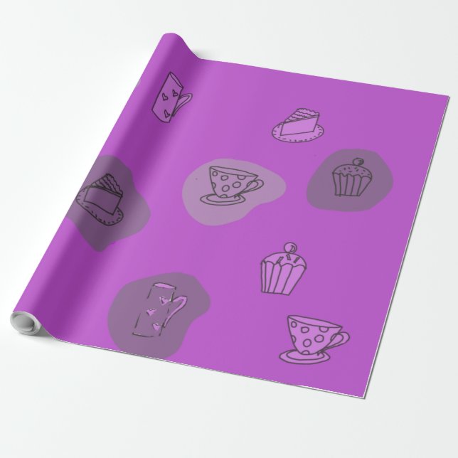 Quirky Tea 1 Wrapping Paper (Unrolled)