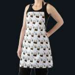 Quirky Tea Bag Pattern on White Apron<br><div class="desc">Tea lovers pattern with background colour you can customise.</div>