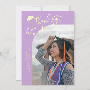 Quirky Thank You Stars Wisteria Graduate Photo Announcement