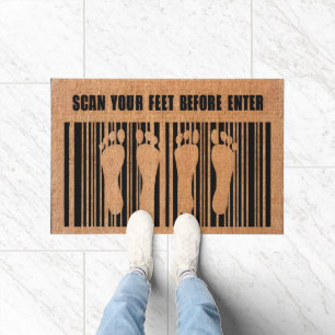 Quirky Toe Print Funny Feet Barcode Doormat