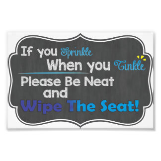 Quirky Toilet Rules Etiquette Chalkboard Print