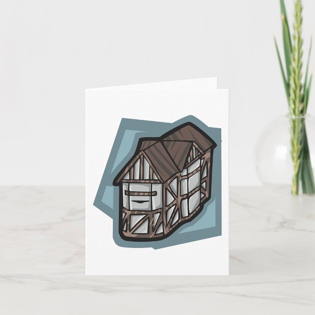 Quirky Tudor House Mediaeval Architecture  Card (Creator Uploaded)