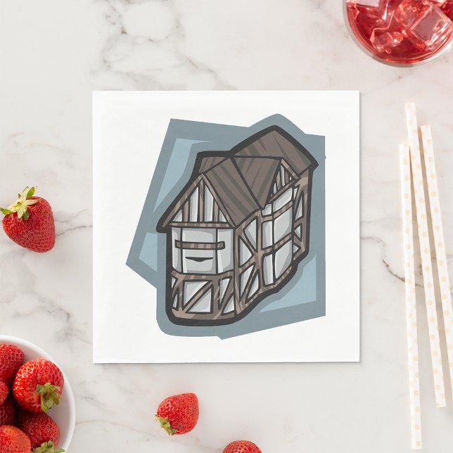 Quirky Tudor House Mediaeval Architecture  Napkin (Creator Uploaded)