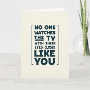 Quirky Tv Watching Fathers Day Card