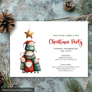 Quirky watercolor Christmas party invitation card