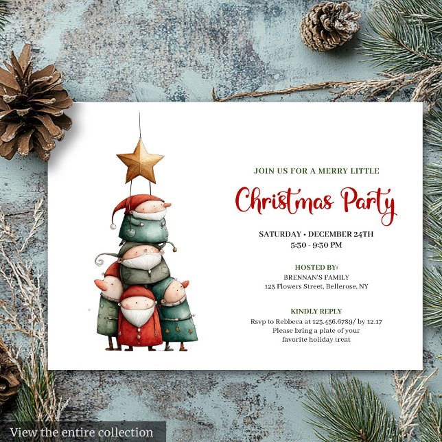 Quirky watercolor Christmas party invitation card (Quirky watercolor Christmas party invitation card

)
